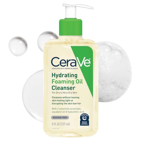 Image of CeraVe Hydrating Foaming Oil Facial Cleanser with Hyaluronic Acid, 8oz