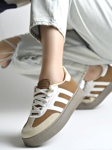 Image of Shoetopia Women's Casual Sneakers || Lace-Up Low-Top Shoes with Cushioned Sole || Trendy Daily Footwear Walking Shoes