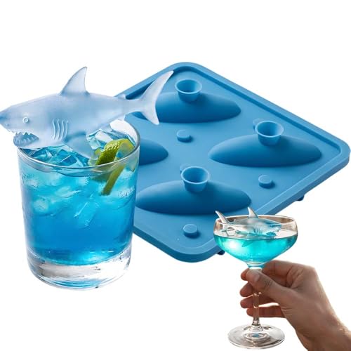 Molde de hielo silicona con forma de tiburón reutilizable miniatura 1