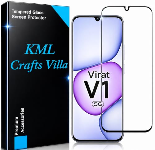 Image of HD, Scratch, Tear Resistant Edge to Edge Tempered Glass Screen Protector Guard Suitable For Lava Virat V1 5G