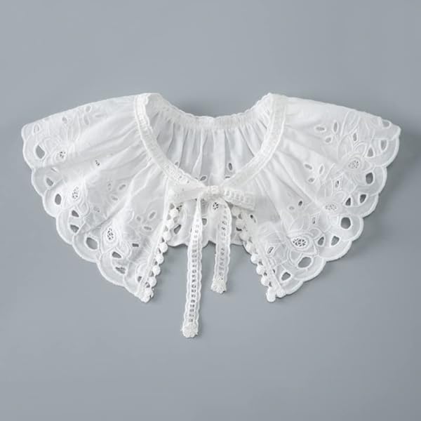 LEIGE Nep kraag kanten nep kraag veelzijdige holle kraag kant kleine sjaalmeisjes katoen decoratieve kraag (Color : black-Soul Eater1, Size : One Size)