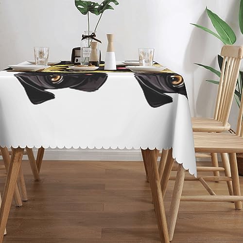 Nappe infroissable carlin jaune anti-plis nappe lavable 137x183 pour table basse propre