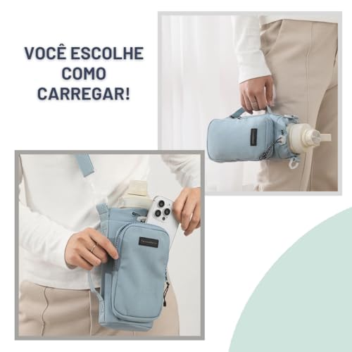 Bolsa Porta Garrafa Squeeze para Copo Térmico Com Alça Ajustável Shoulder Bag Para garrafas de agua