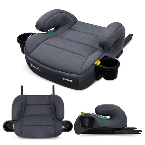 Neobreez i-SANFARO i-Size ISOFIX Backless Booster Car Seat Double Padded Foam Compact Lightweight&Portable Kids Car Seat Arm Rest Seat 2 Cup Holder ECER129(6-12yrs 125-150cm 22-36kg 2yrs warranty)