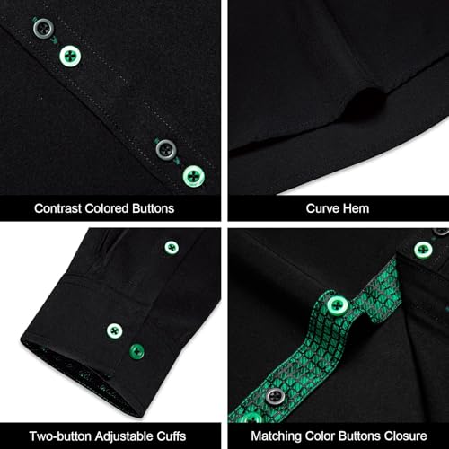 DiBanGu Mens Long Sleeve Dress Shirt Business Regular Fit Shirt Cotton Inner Contrast Shirt Casual with Pocket4