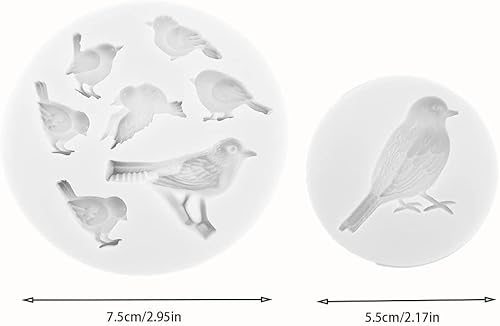 Miniatura 2 de 2 moldes de silicona para pájaros, para hacer dulces, herramientas para hacer dulces, moldes de chocolate, postres, cubitos de hielo, goma, arcilla,