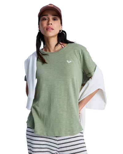 T-Shirt Manche Courtes Vert Femme Roxy Coupe Regular Taille M