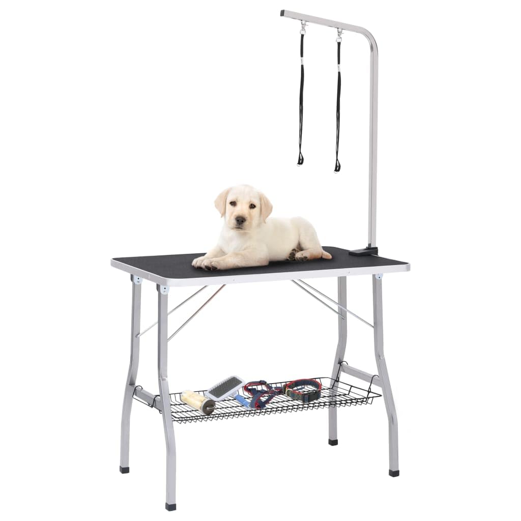 Genérico Mesa de Aseo Ajustable para Perros con 2 Lazos y Cesta,Producto para Mascotas y Animales,Productos para Mascotas,Productos de higiene para mascotas-171068