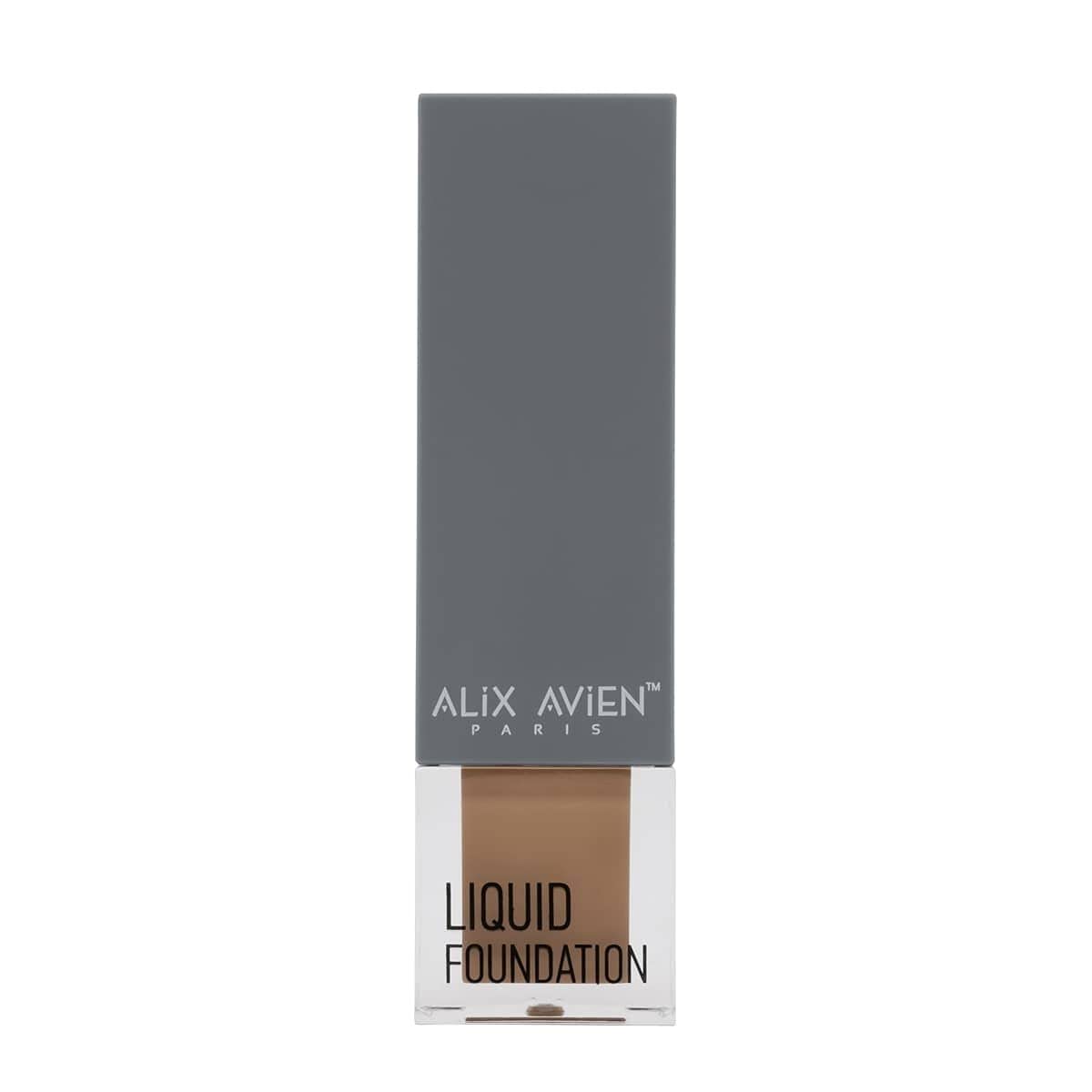 ALIX AVIEN Güneş Koruyucu SPF35+ Nemlendirici Etkili Kremsi Likit Fondöten - Liquid Foundation 312 Warm Caramel