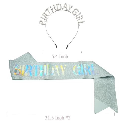 GREATRIL Couronne et Écharpe d'Anniversaire Argentée – vue 2