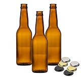 Jars and Bottles Glass Beer Bottle 330ml | Amber/Brown | Craft Brewing Bottle | Perfect for Homebrewing | Beers, Ales, IPA’s & cider | JB (6, Black)