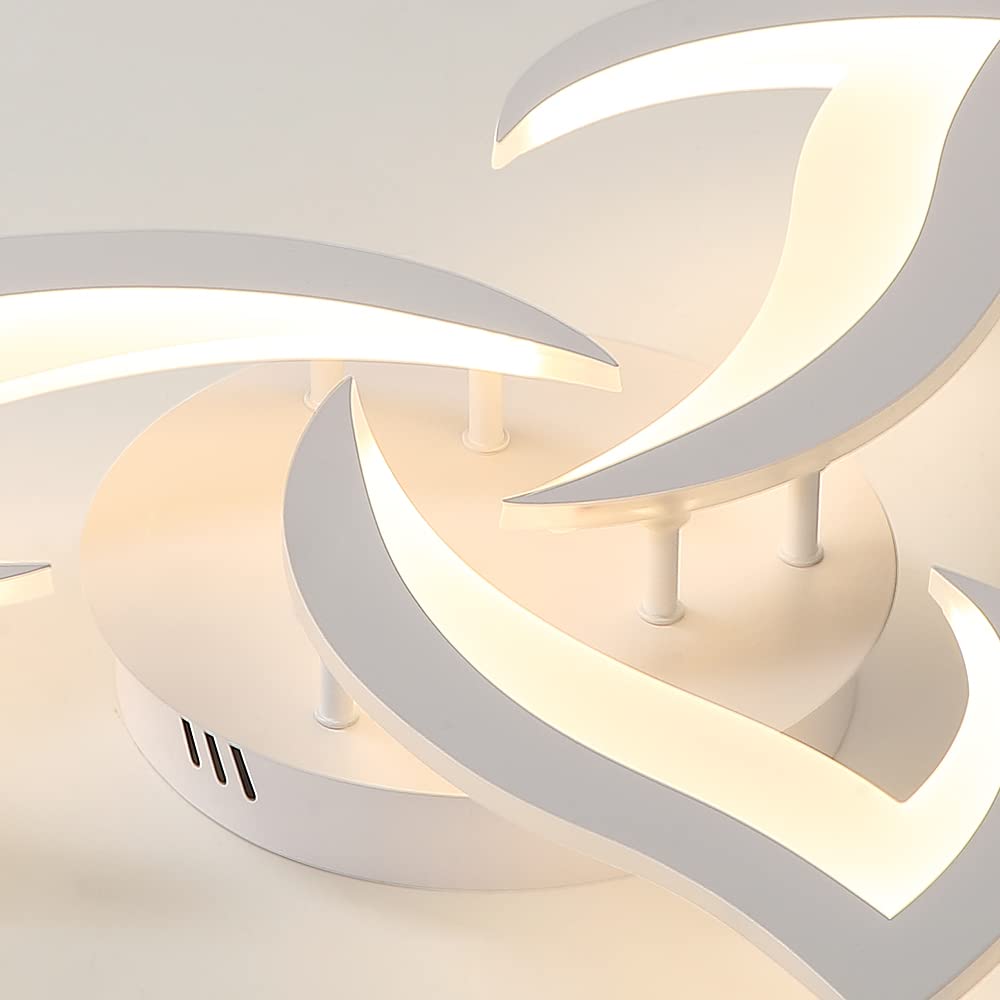 Plafoniera Led Moderno, 36W 3500LM Lampada da Soffitto in Acrilico, Bianco Lampadario Led Soffitto Forma Di Petalo per Camera da Letto, Cucina, Studio, Soggiorno, Luce Bianca Calda 3000K