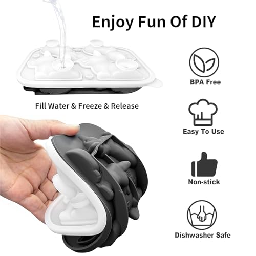 Molde para cubitos de hielo Corgi 3D de silicona con tapa miniatura 5