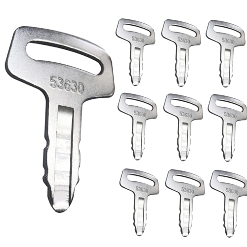 Ignition Keys with Key Chain RC101-53630 for Kubota K008 K008-3 KX91-2 KX101 KX121-2 KX151 KX161-2 KX41H R310 R400B R410 R420 R510 R520 KH101 KH151 KH170 KH35H KH41 KH51 (53630)