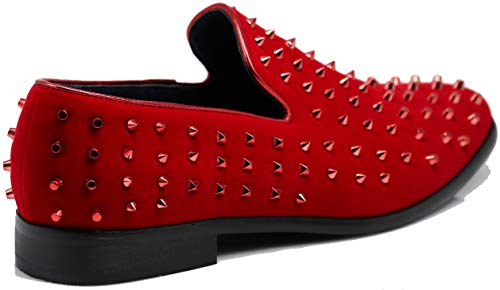 Image of SPK26 Men's Vintage Velvet Rhinestone Designer Dress Loafers Slip On Shoes Classic Tuxedo Dress Shoes