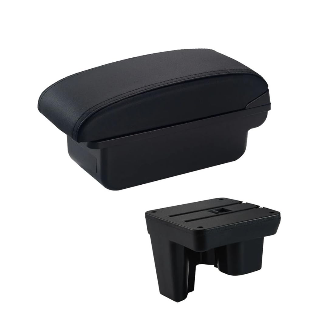 Toiumops Armrest for Toyota Hilux, Car Armrest Box Center Console Store Box(A2 Black Line No USB)