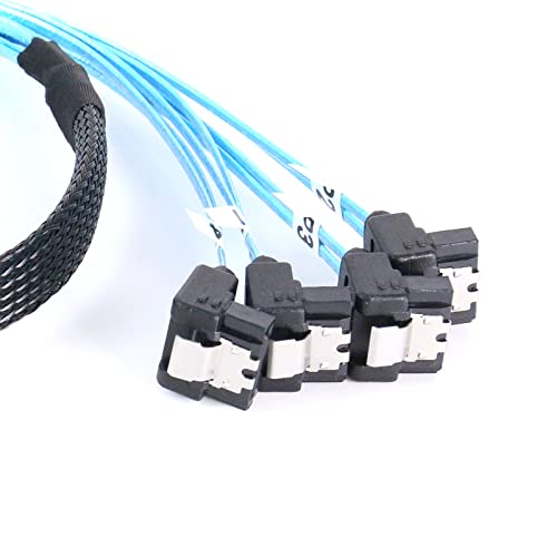Adcaudx Sata-Iii Cable:1M 4Pcs/Set-Sata Cable 90-Degree Right-Angle Sas/Sata-6Gbps Cable Replacement For Server-Raid Sdd Hdd Cd Dvd Drives (3.3Ft) #TOP4