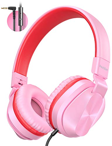 PeohZarr On-Ear Headphones with Microphone, Lightweight Folding Stereo Bass Headphones with 1.5M Tangle