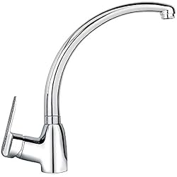 Grifo Fregadero Teka Teka IN 914 - Grifo de Cocina Monomando con Caño Alto Giratorio y Aireador Anti-Calcáreo, Preciso Control de la Temperatura, Mayor Suavidad en el Manejo, Color Cromo