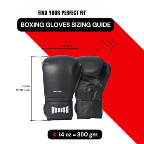Image of Aurion Boxing Gloves for Men 14 Oz, Training Boxing Gloves for Women for Boxing, MMA Gloves and Kickboxing, Ideal for Sparring, Heavy Bag Work for Boxing Users