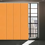 Blackout Cordless Sliding Panel Track Blind, 4-Rail or 6-Rail Track Vertical Blinds for Sliding Window and Patio Door, Woven Fabric Curtain, Orange