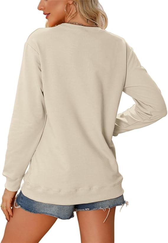 Crewneck Sweatshirt for Women Pullover, The Beach Is My Therapy Loose Fit Long Sleeve Shirts Graphics Tops2