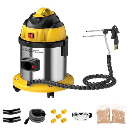 HTS558 Walnut Blaster, Arenadora de Chorro de Arena de Nuez 220V, Limpiador de Válvulas de Admisión del Coche, Sand Blaster Limpieza Depósitos de Carbono de Motor,con 2kg Abrasivo