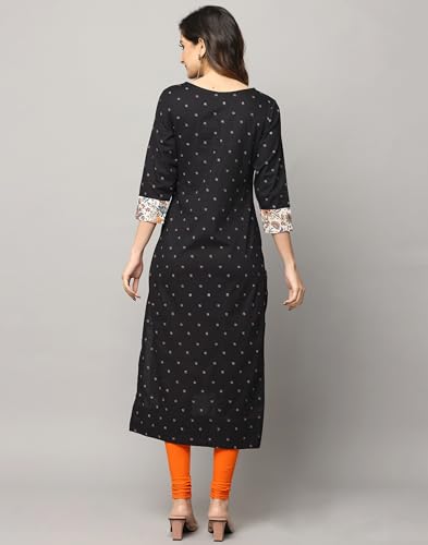 Image of Front Placket Round Neck Kurta with A Patch on Sleeve
