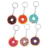 LOORGVEL 6 piezas Colgante de Donuts de Diseño de Dibujos Animados para Mochilas y Decoración de Bolsos Colgante de PVC Encantos Prácticos y Atractivos