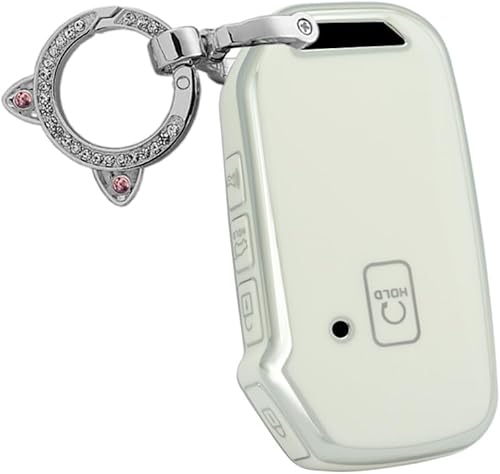 ontto Funda para llave de coche de TPU suave para Kia Ceed Cerato NIRO Forte Soul Seltos Sorento K5 Sportage Telluride Key Remote Blanco