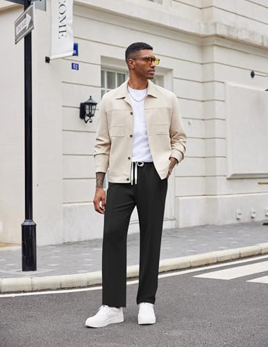 COOFANDY Men's Knit Sweatpants Lightweight Open Bottom Casual Pants Drawstring Jogger Yoga Pants with Pockets3