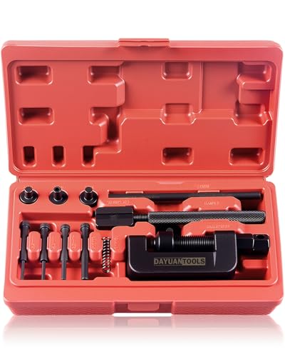 DAYUAN 13 pcs Motorcycle Chain Breaker Set,Chain Removal Tool Chain Cutter and Riveter Kit for Cam and 25 to 630 Chains