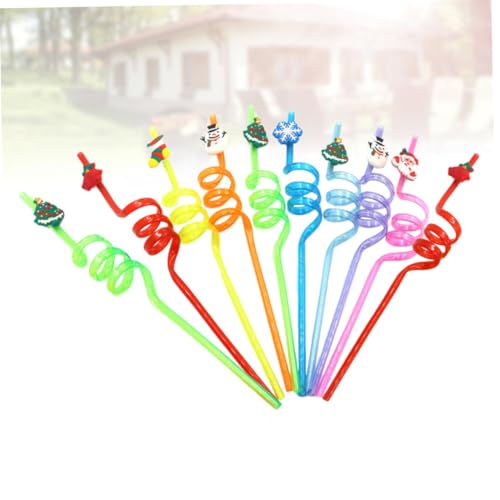 NUOBESTY 10 pitillos desechables con diseño espiral para fiesta miniatura 5