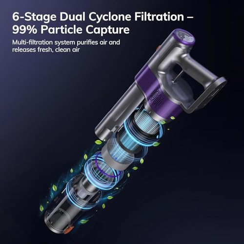 Image of ILIFE S90 Pro Handheld Vacuum Cleaner with Auto-Empty Station, 35kPa Strong Suction, Washable Filters, Multiple Attachments, Lightweight Design, Sofa, Car Cleaner, LED Light, Easy to Store
