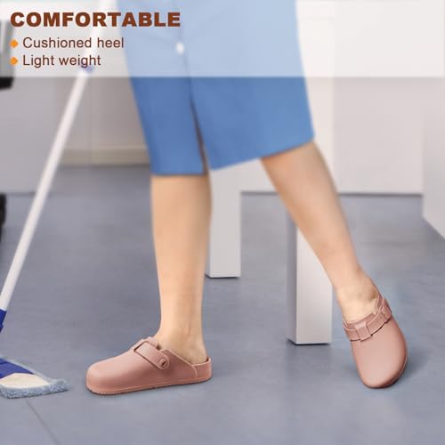 Image of KEMISANT Women Clogs,Comfortable Mules Sandals Slippers Nurse Garden Shoes Unisex for Men Cushioned Support