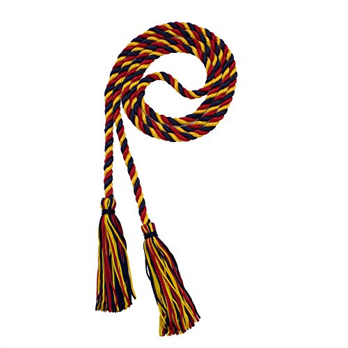 Image of Graduation Honor Cord - Navy /RED /Gold - Every School Color Available - Made in USA