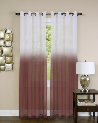Achim Home Furnishings Essense Grommet Window Curtain Panel, Burgundy, 52 x 84-inch Cover