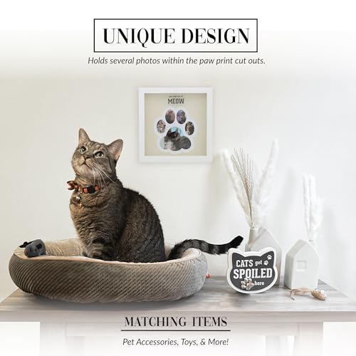 Placa cuadrada de fotos de huella Meow de 9 pulgadas, el regalo ideal para amantes de los gatos 5