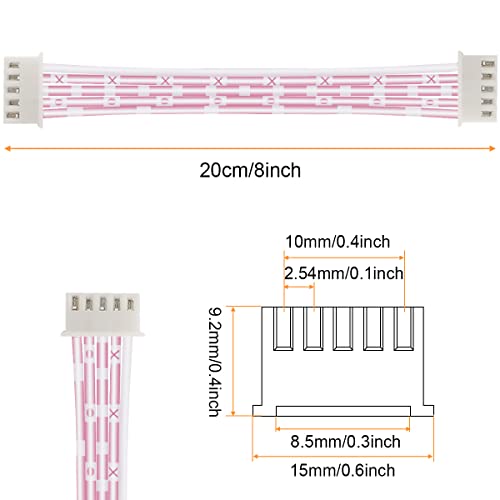 Image of 5Pin Cable for Mayflash F300 Joystick for SANWA Joystick, JST XH 2.54mm 0.1 inch Pitch Female to Female Connector Adapter for Zero Delay USB Encoder, 20cm, 20PCS