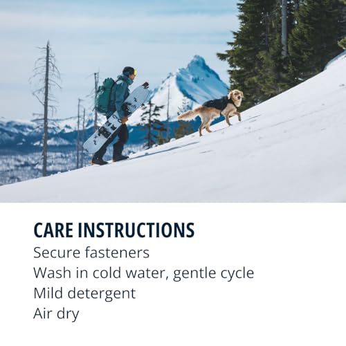 RUFFWEAR Quinzee Regenjacke für kleine Hunde, isolierter Allwetter-Hundemantel, Wasserabweisende Hundejacke, leichte Hundeweste und Tragetasche, Größe S, Obsidianschwarz