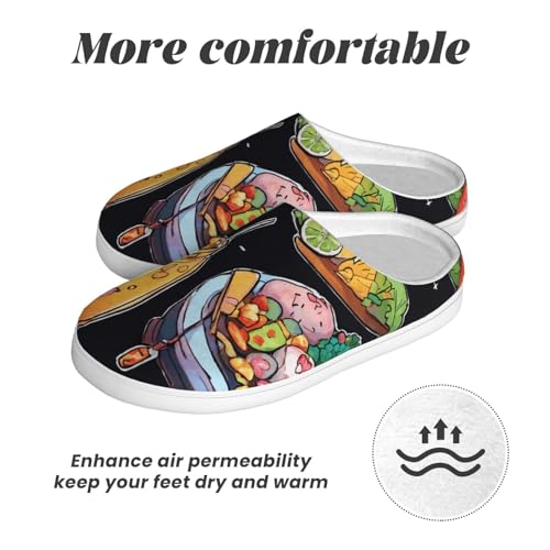 ADAhgu Gesunde Lebensmittel-Druck-Hausschuhe für Erwachsene, waschbar, für Damen und Herren, atmungsaktiv und gemütlich, Winterschuhe