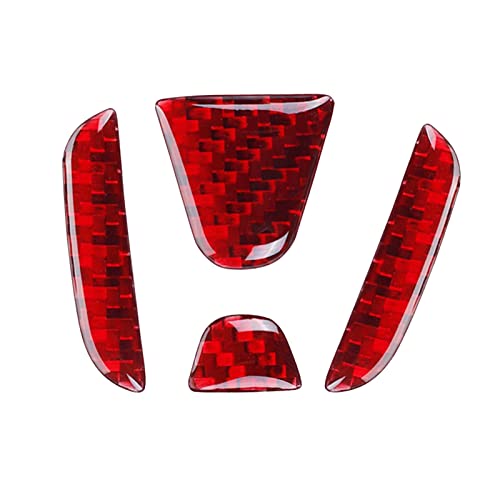 Image of Compatible with Car Rear Tailgate Emblem Logo Trim Accessories Carbon Fiber Emblem Badge Decal Cover Sticker for Honda Accord 10th Gen 2018-2024,Red