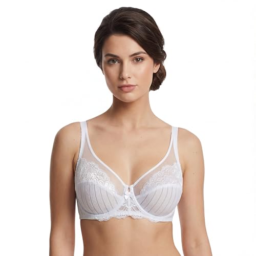 Selene, Reggiseno Contenitivo Donna in Pizzo, con Ferretto e Senza Imbottitura, Collezione...