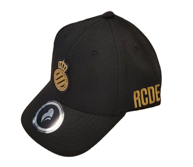 RCD Espanyol |Gorra Premium Negra Escudo Dorado Adulto