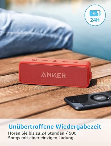 soundcore Anker 2 Bluetooth Lautsprecher, Enormer Bass mit Dualen Bass-Treibern, 24h Akku, Verbesserter IPX7 Wasserschutz… – Ansicht 2