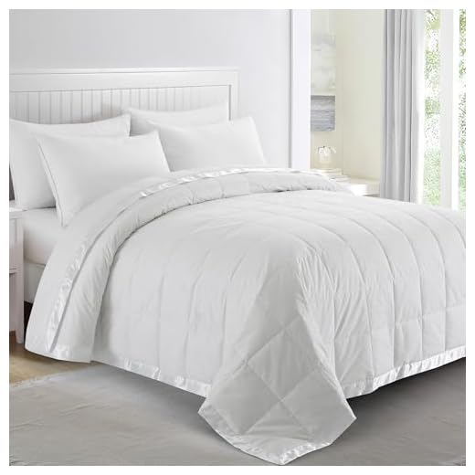puredown® Blankets King Size - Soft Lightweight Down Blanket for Bed, Cozy Warm Luxury Bed Blanket with Satin Trim, White (108"X90")