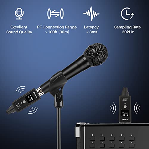 Boeska Wireless Microphone Transmitter Receiver 510-560Mhz Uhf Wireless Microphone System Compatible For Dynamic Microphone Guitar Audio Mixer Pa System #TOP1