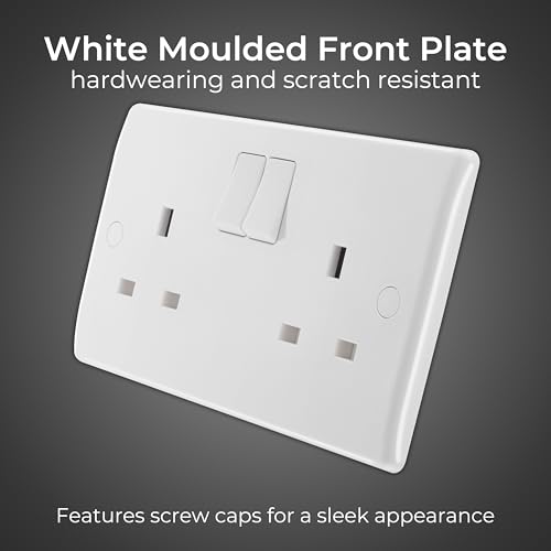 Masterplug Nexus 822DP 13 A 2-Gang Double Pole Moulded Switched Socket by Masterplug