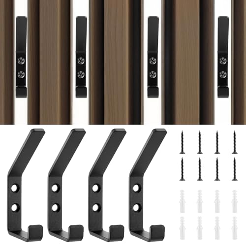 4 Pack Black Acoustic Panel Wall Hooks, 0.5 Inch Acoustic