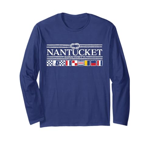 Bandiera Nautica Nantucket Massachusetts Maglia a Manica
